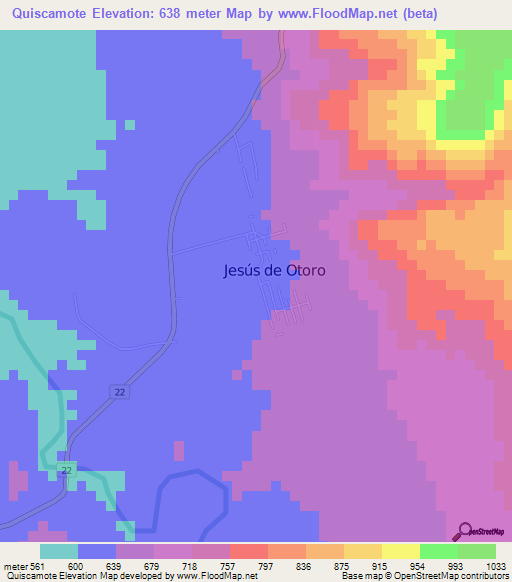 Quiscamote,Honduras Elevation Map