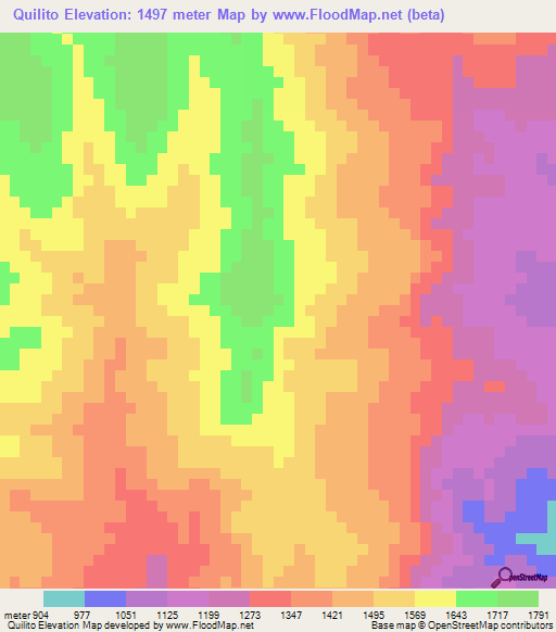 Quilito,Honduras Elevation Map