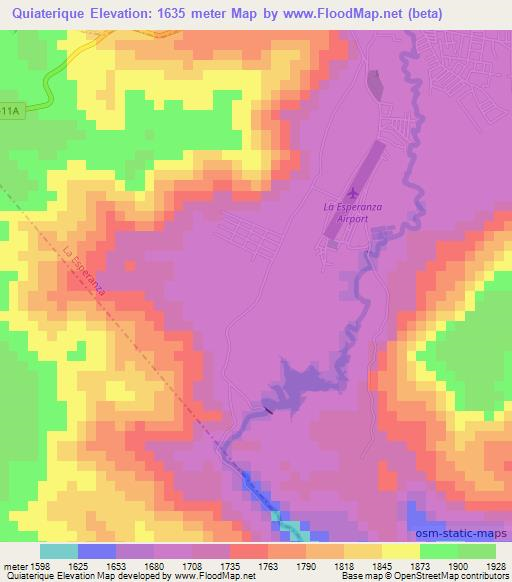 Quiaterique,Honduras Elevation Map