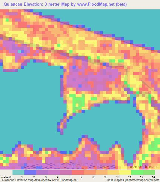 Quiancan,Honduras Elevation Map