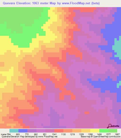 Quevara,Honduras Elevation Map