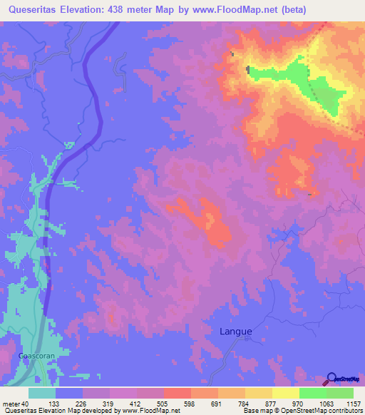 Queseritas,Honduras Elevation Map