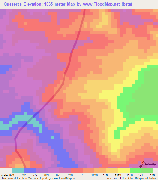 Queseras,Honduras Elevation Map