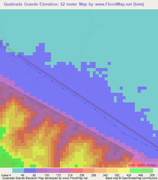 Quebrada Grande,Honduras Elevation Map