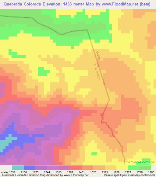 Quebrada Colorada,Honduras Elevation Map