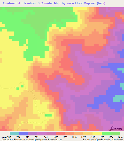 Quebrachal,Honduras Elevation Map