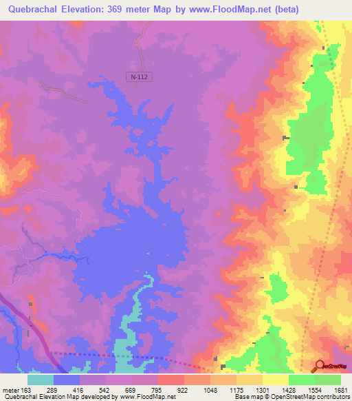 Quebrachal,Honduras Elevation Map