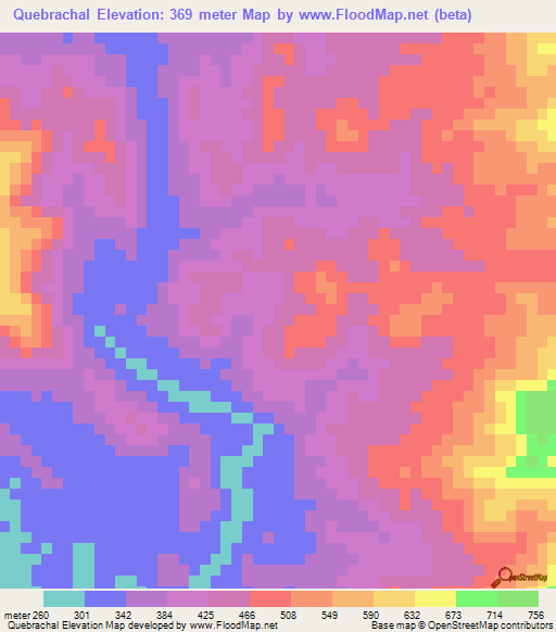 Quebrachal,Honduras Elevation Map