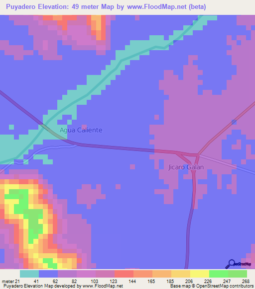 Puyadero,Honduras Elevation Map