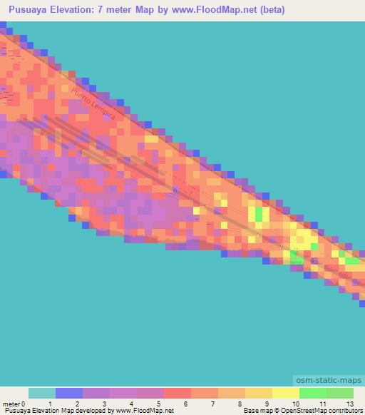 Pusuaya,Honduras Elevation Map