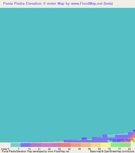 Punta Piedra,Honduras Elevation Map