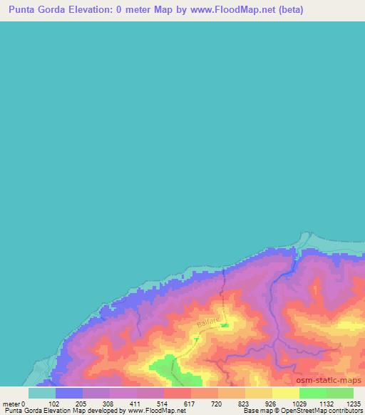 Punta Gorda,Honduras Elevation Map