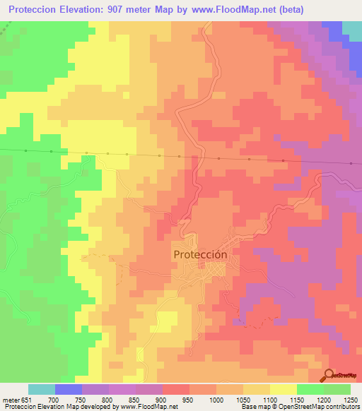 Proteccion,Honduras Elevation Map