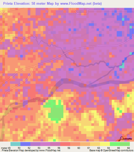 Prieta,Honduras Elevation Map