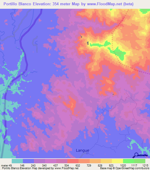 Portillo Blanco,Honduras Elevation Map