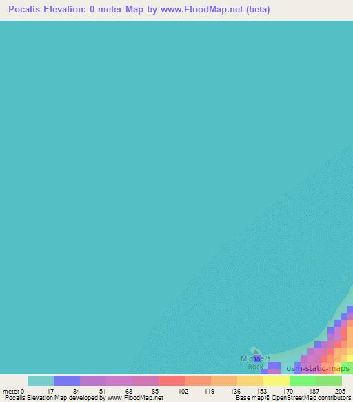 Pocalis,Honduras Elevation Map