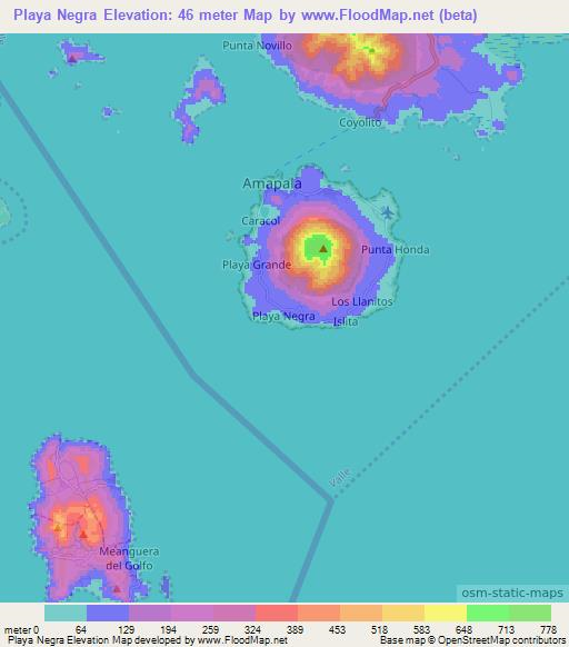 Playa Negra,Honduras Elevation Map