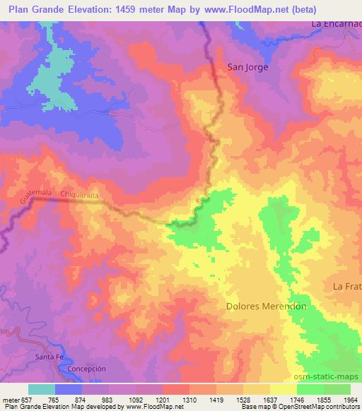 Plan Grande,Honduras Elevation Map