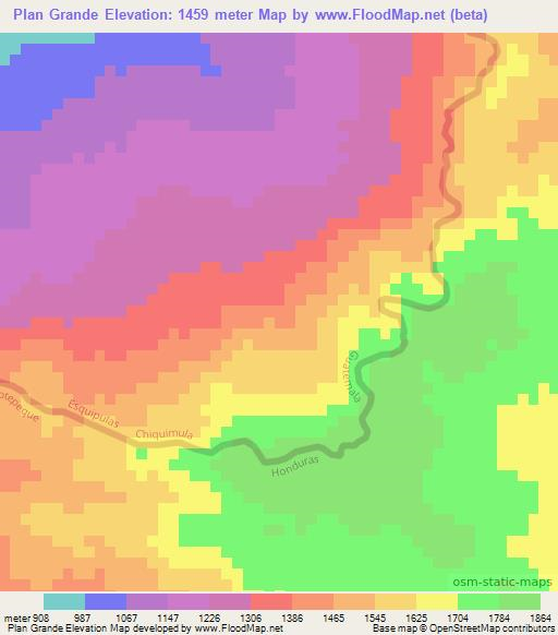 Plan Grande,Honduras Elevation Map
