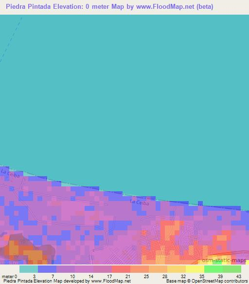 Piedra Pintada,Honduras Elevation Map