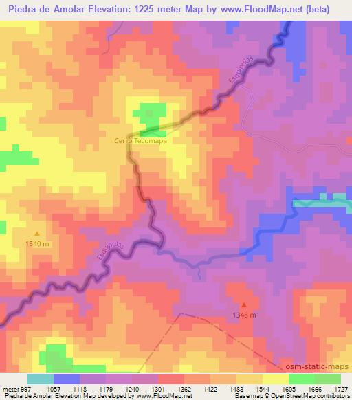 Piedra de Amolar,Honduras Elevation Map