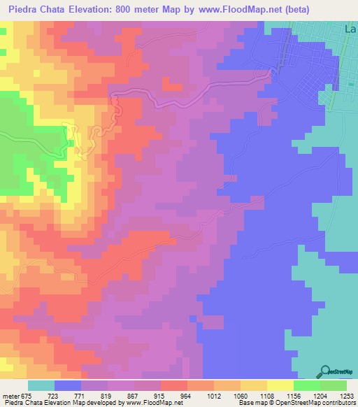 Piedra Chata,Honduras Elevation Map
