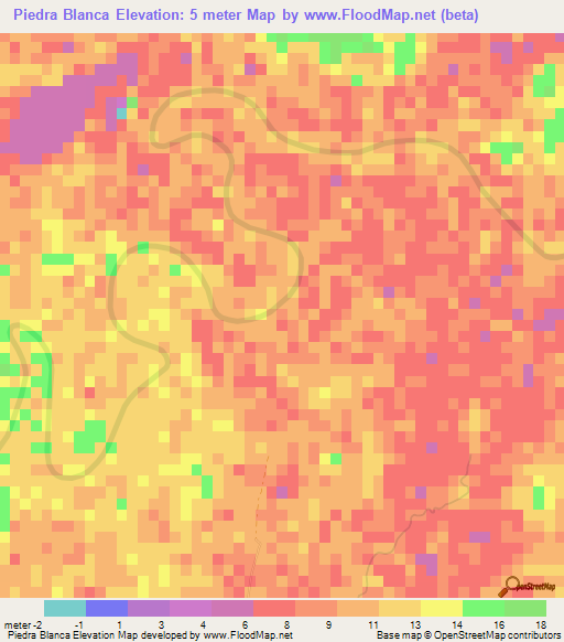 Piedra Blanca,Honduras Elevation Map
