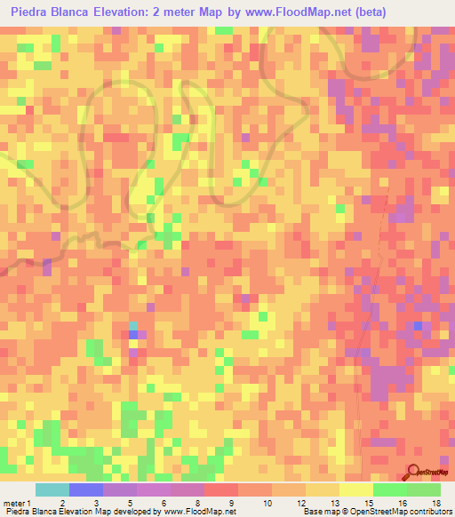 Piedra Blanca,Honduras Elevation Map