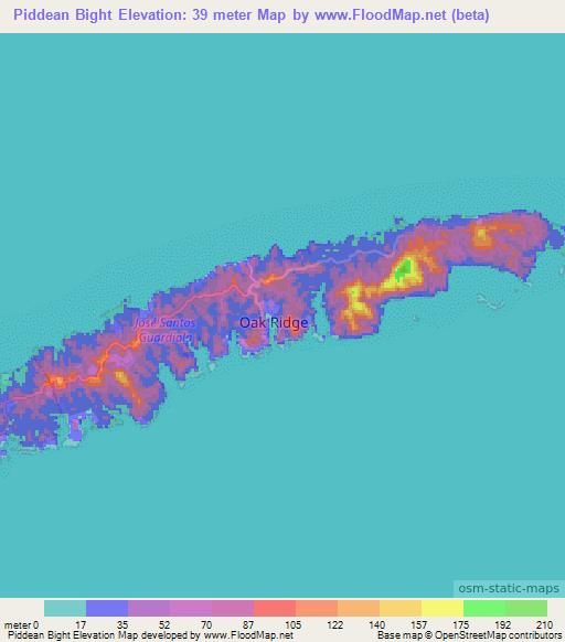 Piddean Bight,Honduras Elevation Map