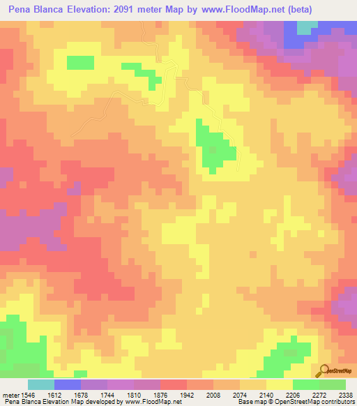 Pena Blanca,Honduras Elevation Map