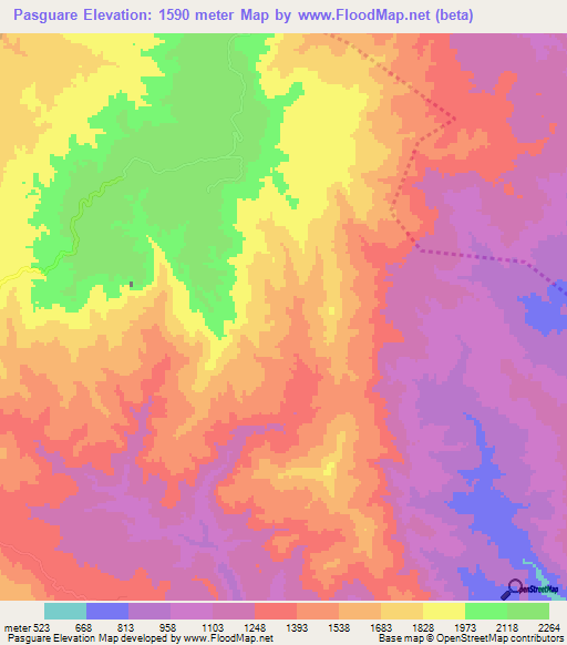 Pasguare,Honduras Elevation Map