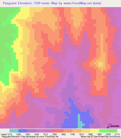 Pasguare,Honduras Elevation Map