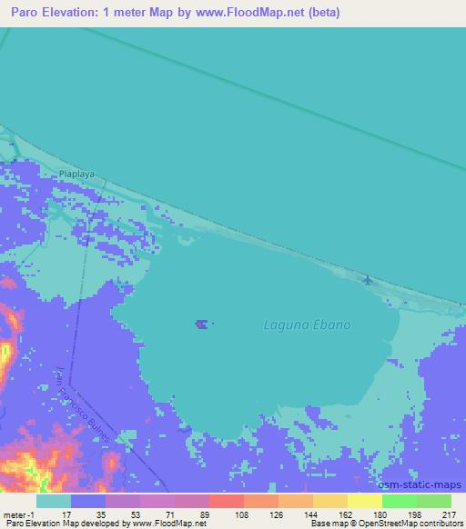 Paro,Honduras Elevation Map