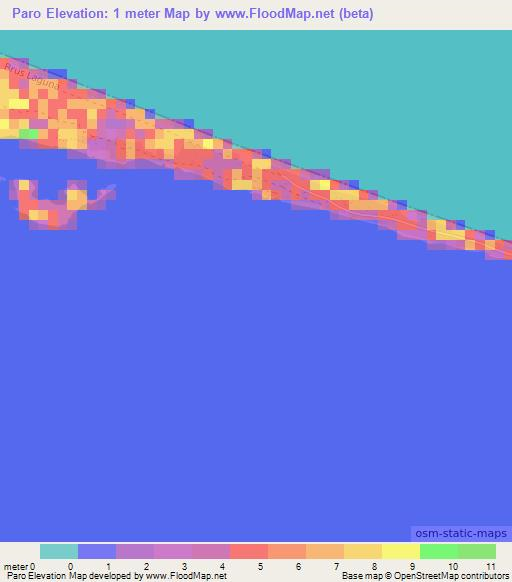 Paro,Honduras Elevation Map