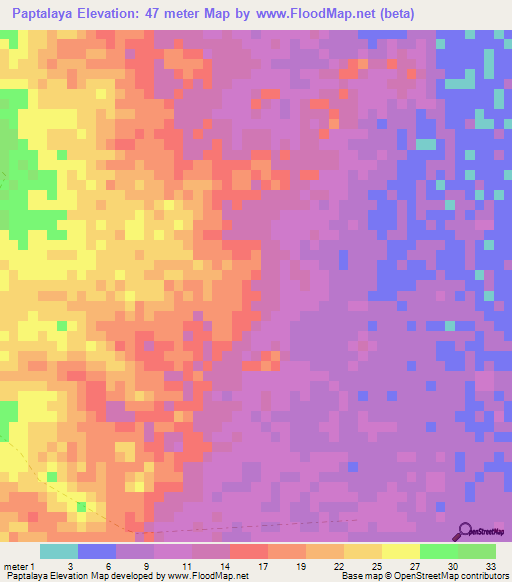 Paptalaya,Honduras Elevation Map