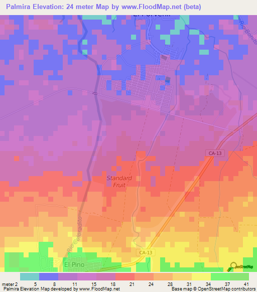 Palmira,Honduras Elevation Map