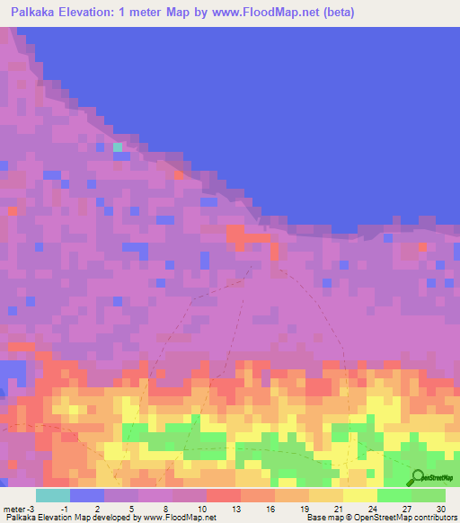 Palkaka,Honduras Elevation Map