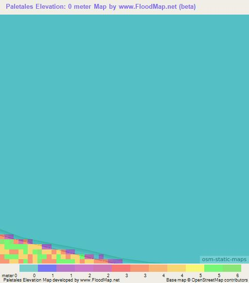 Paletales,Honduras Elevation Map