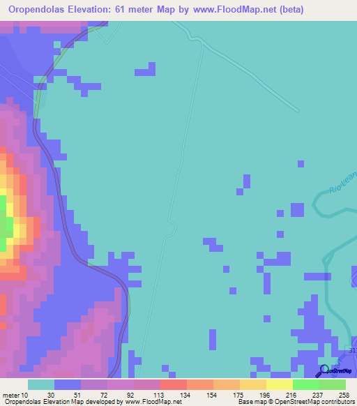 Oropendolas,Honduras Elevation Map