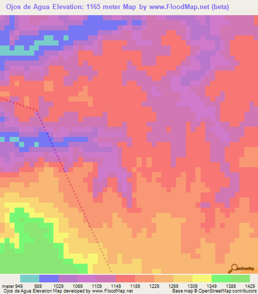 Ojos de Agua,Honduras Elevation Map