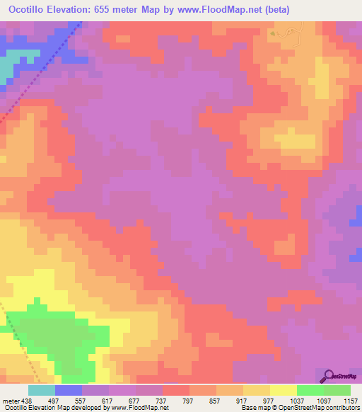 Ocotillo,Honduras Elevation Map