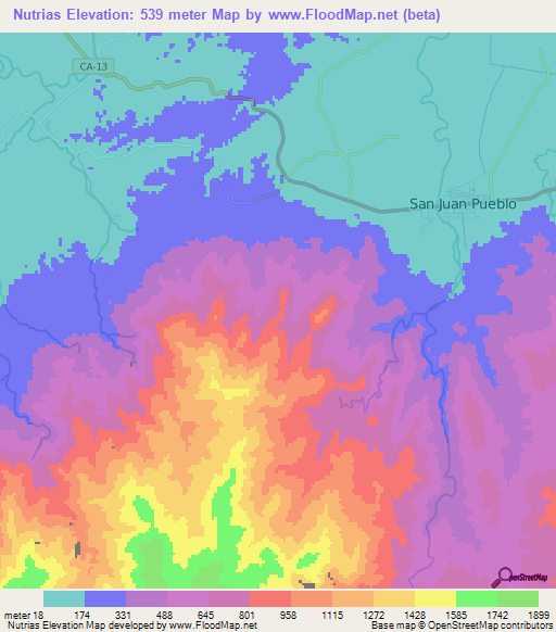 Nutrias,Honduras Elevation Map