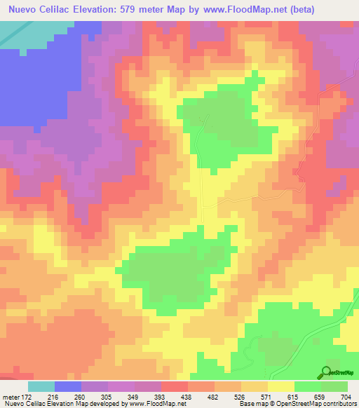 Nuevo Celilac,Honduras Elevation Map