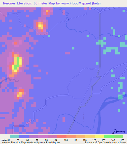 Nerones,Honduras Elevation Map