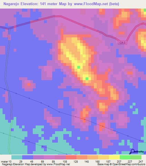 Nagarejo,Honduras Elevation Map