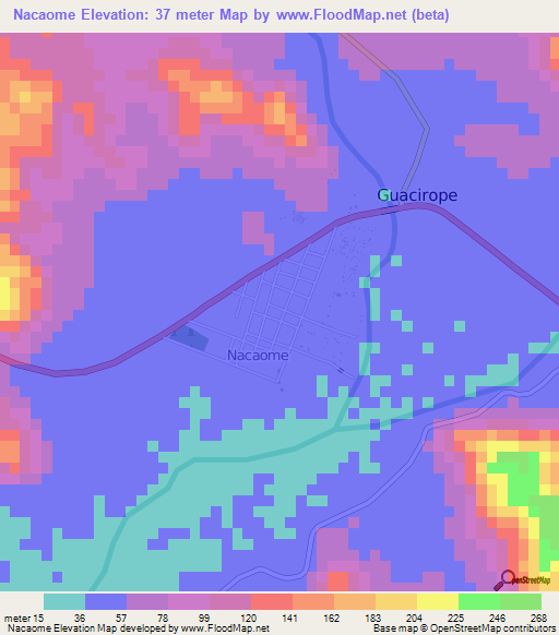 Nacaome,Honduras Elevation Map
