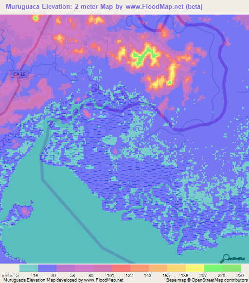 Muruguaca,Honduras Elevation Map
