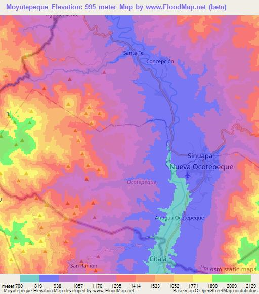 Moyutepeque,Honduras Elevation Map