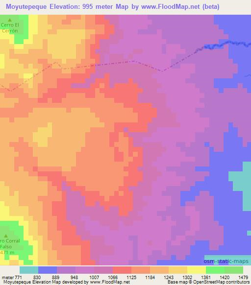 Moyutepeque,Honduras Elevation Map