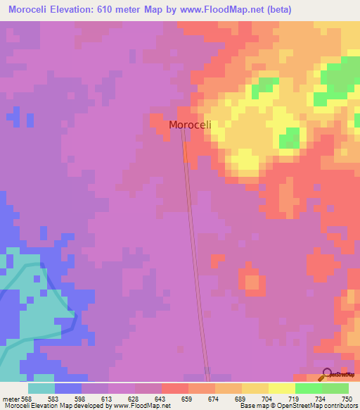 Moroceli,Honduras Elevation Map
